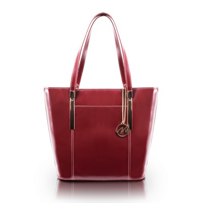 DEVA | Red Leather Tablet Tote | McKleinUSA