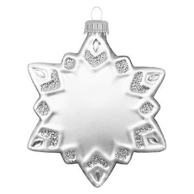 4" Glass Snowflake Ornament with Custom Imprint