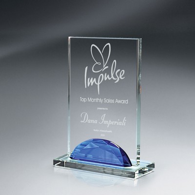 Optic Crystal Blue Gemstone Award - Small