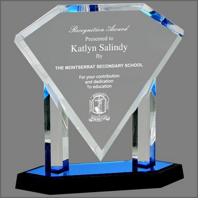 Blue Floating Diamond Acrylic Award (10 3/4")