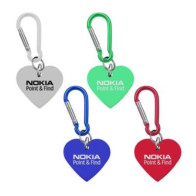 Heart Shaped Aluminum Key Holder & Dog Tag w/Carabiner