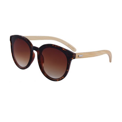 Bamboo Sunglasses -Gradient Brown Lenses - Tortoise Frames