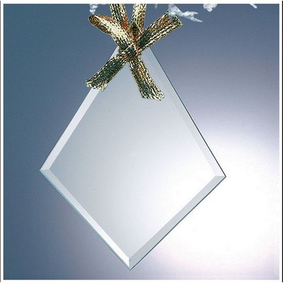 Jade Glass Beveled Ornament, Stocking, 3"x4"