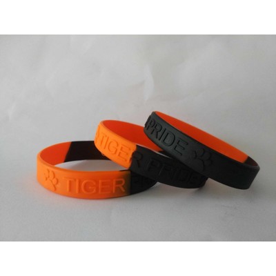 1/2 Inch Segmented Embossed Silicone Wristbands