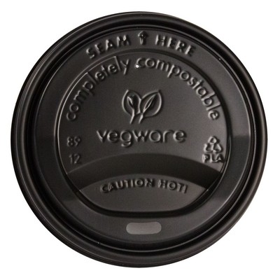 Black Sip-Thru Dome Compostable Lids (For 8 Oz. Compostable Paper Hot Cups)