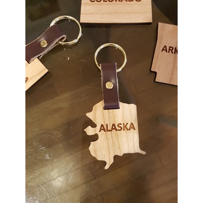 2" - Alaska Hardwood Keychains