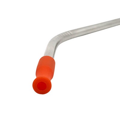 Stainless Steel Bent Straw w/Silicone Tip