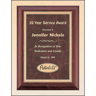 Airflyte® Cherry Finish Plaque w/Ruby Marble Plate (9"x 12")