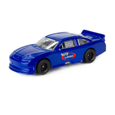 3" 1:64 Scale Nascar® Style Race Car -Blue w/ Full Logo (Both Doors -same art) (u)