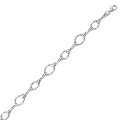 10K Silver Oval Shaped Link Bracelets - 4.6gm