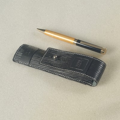 Dual Pen Leather Pen Case with Stud Closure (6.3"x1.73")