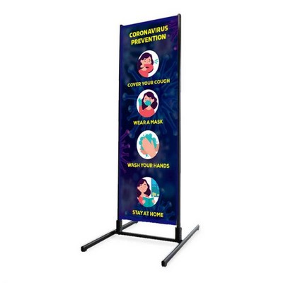 XL-85 Outdoor Sidewalk Sign - Coronavirus Prevention - Polyester Fabric, Double Sided