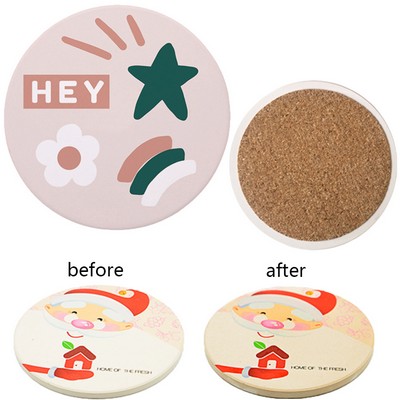 Round Absorbent Ceramic Coaster