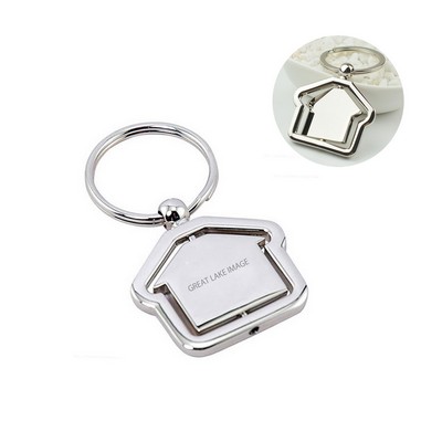 Chrome House Shape Keychain