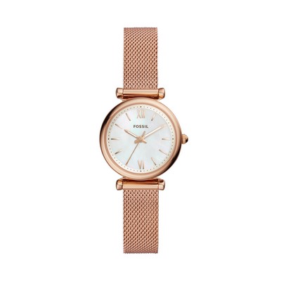 Fossil Carlie Mini Women's Rose Gold Stainless Steel Dress Watch