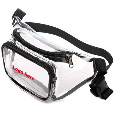 Two Zipper Pockets Transparent PVC Bag