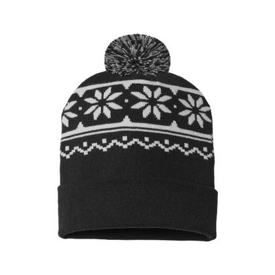 Cap America® USA-Made Snowflake Beanie