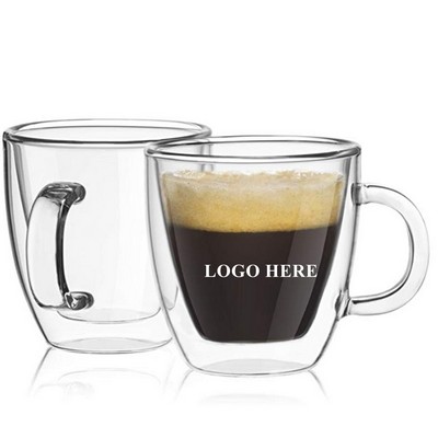 Double Wall Insulated Glasses Espresso Coffee Mugs 5.7ounces