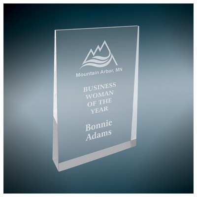 5" X 8" Silver Acrylic Wedge Award