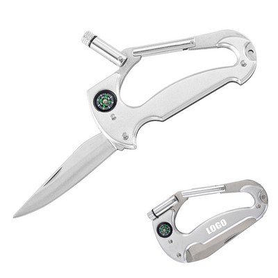 Carabiner Knife Flashlight w/Compass