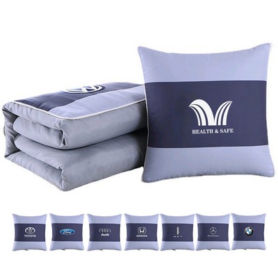 2-in-1 Soft Travel Blanket Throw Pillow