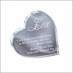 Crystal Heart Paperweight