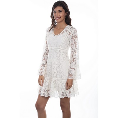 Lace Dress w/Flare Sleeves