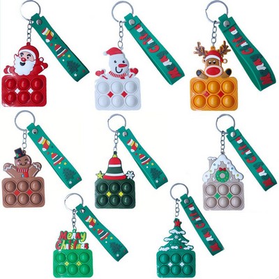 Christmas theme Push Pop Bubble Keychain