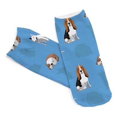 3D Digital Low Cut Knitted Athletic Socks - Dog