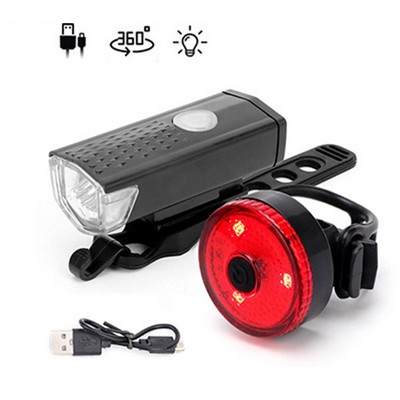 USB Rechargeable LED Bike Light Set