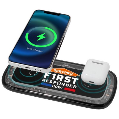 Roselle 2-in-1 Wireless Charger with Blue LED Ring-15W wireless charger