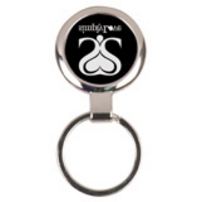 2 1/2" Black Round Keychain