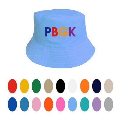 Full Color Cotton Fisherman Bucket Hats Sun Caps