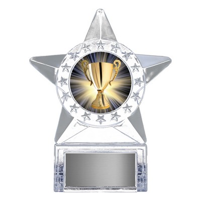 Krystal Star Medal - Holder, Award Trophy, 5"