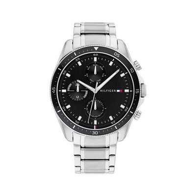 Tommy Hilfiger® Gent's Stainless Steel Watch w/Black Multi-Eye Dial