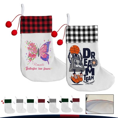 Plaid Pattern Christmas Stocking