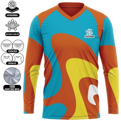 Women's Full Sublimation Long Sleeve T-Shirt - 150G Performance Grade Short Hole