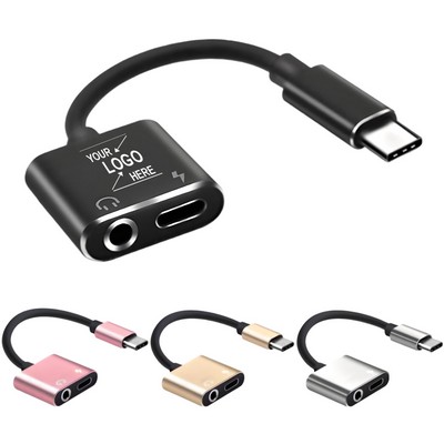 USB-C to 3.5mm Headphone Adapter 2-in-1 Audio Converter