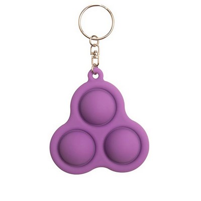 Portable Silicone Fidget Triple Bubble Pop Keychain