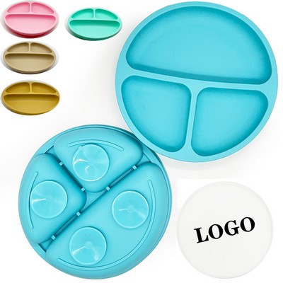 Round Silicone Suction Plate With Lid