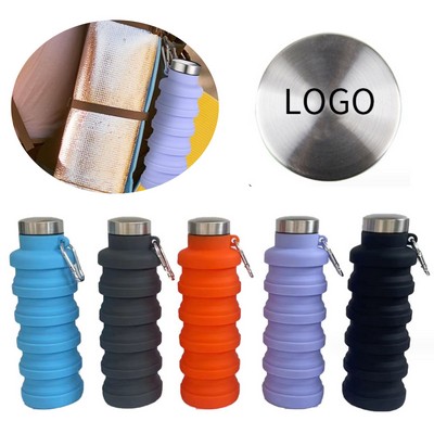 18 Oz Foldable Silicone Water Bottle