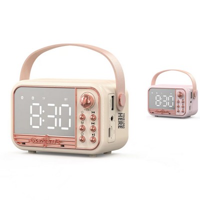 Retro Bluetooth Speaker w/Clock