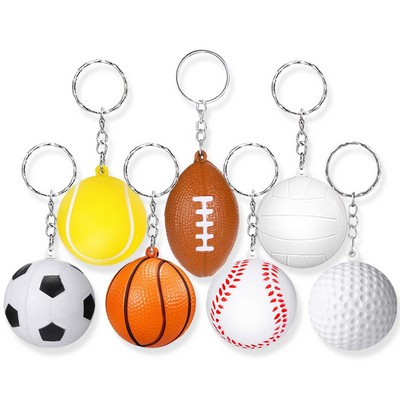 PU Foam Soft Stress Ball with Keychains