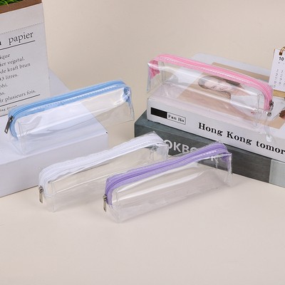 Clear PVC Zipper Pencil Case Stationery Bag