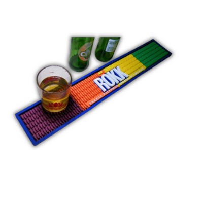 Custom Bar Mat - Heavy Duty Molded PVC/Vinyl Rail Matting - 20"x3.5"x.375"