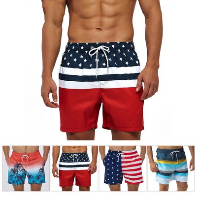 Mens Linen Shorts Casual Drawstring Summer Beach Wear