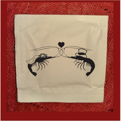 Stock "Bride & Groom Lobster" Moist Towelettes (Pack of 50)