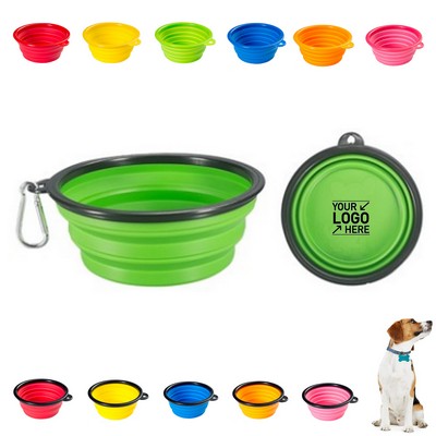 Silicone Collapsible Dog Bowls With Carabiners for Travel