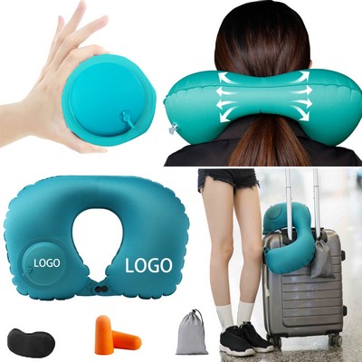 Portable U-shaped Inflatable Pillow Plane Neck Pillow