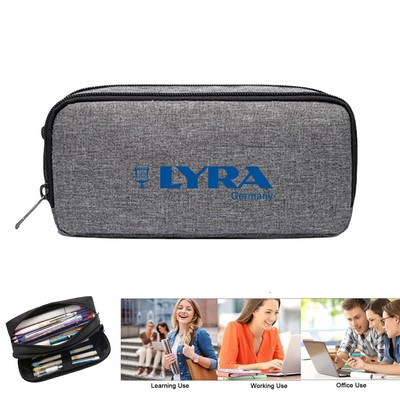 Large Capacity Double Layer Pencil Pouch Case